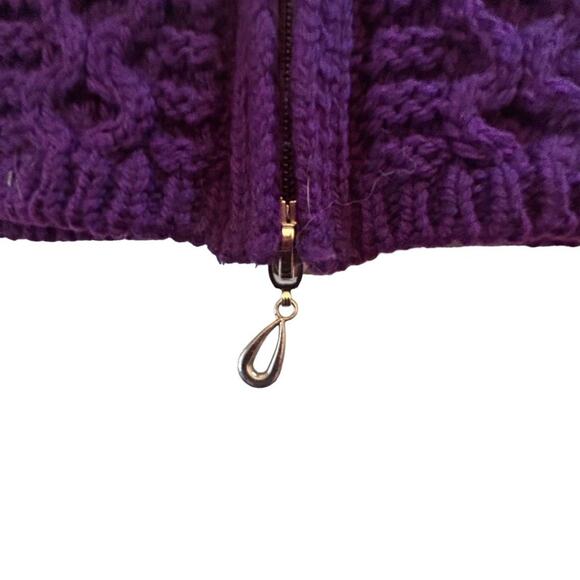 ARAN CRAFTS Hooded Long Cardigan Sweater S - Picture 5 of 14